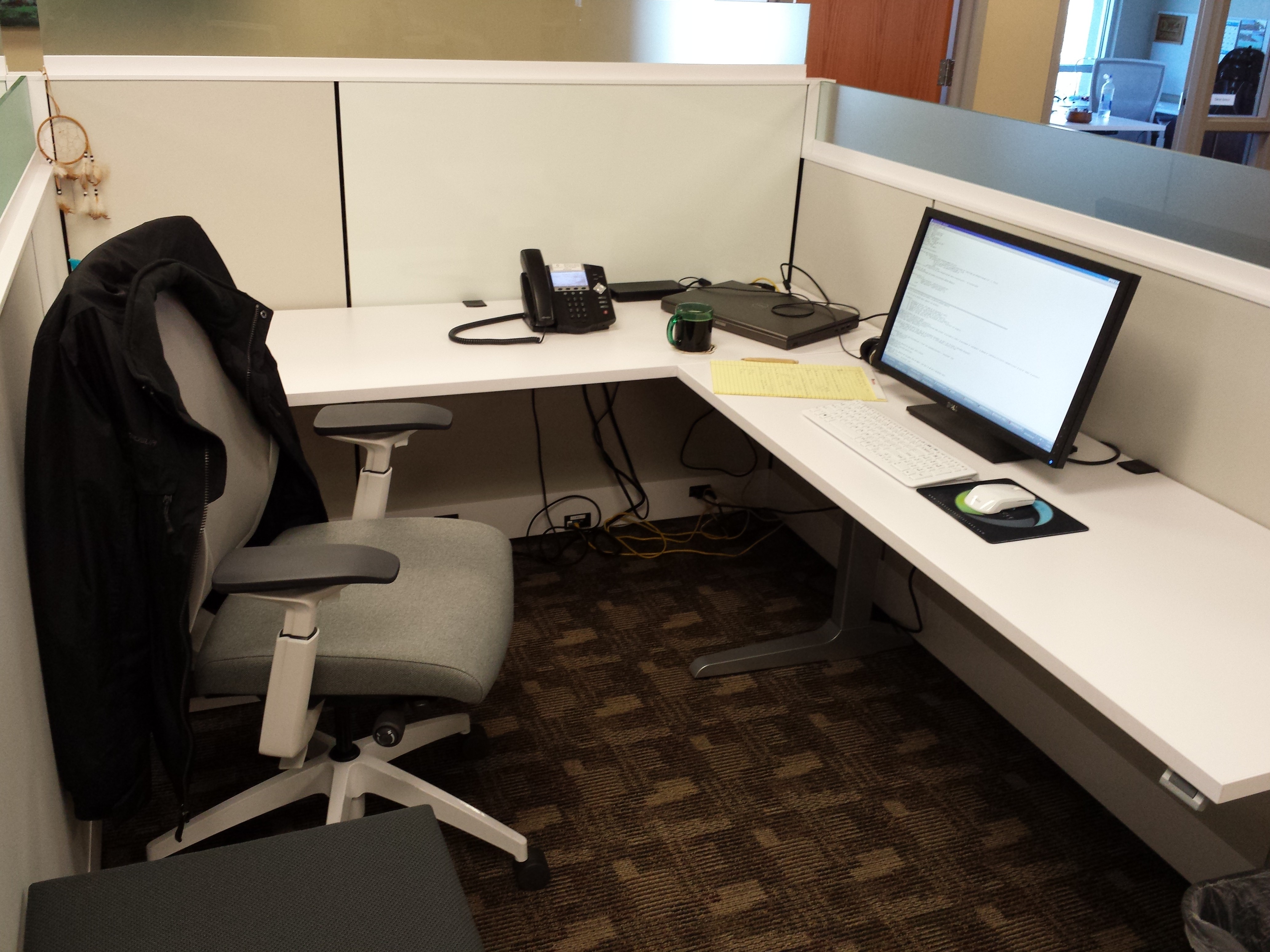 My cubicle at my new office at Newscycle Solutions.
